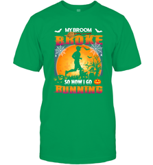 My Broom Broke So Now I Go Running T Shirt Funny Halloween Men's T-Shirt Men's T-Shirt - HHHstores