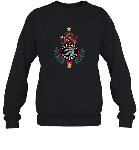 NBA Toronto Raptors Logo merry Christmas gilf Crewneck Sweatshirt Crewneck Sweatshirt / Black / S Crewneck Sweatshirt - HHHstores