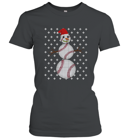 UGLY CHRISTMAS Baseball Snowman Holiday Santa Funny Men Gift Women's T-Shirt Women's T-Shirt / Black / S Women's T-Shirt - HHHstores