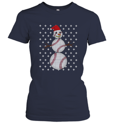 UGLY CHRISTMAS Baseball Snowman Holiday Santa Funny Men Gift Women's T-Shirt