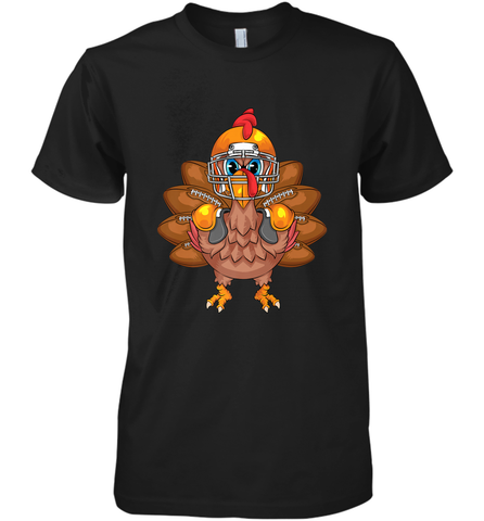Cool Turkey Football Feathers Funny Thanksgiving Sports Gift Men's Premium T-Shirt Men's Premium T-Shirt / Black / XS Men's Premium T-Shirt - HHHstores