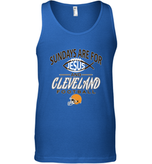 Sundays Are For Jesus and Cleveland Funny Christian Football Men's Tank Top Men's Tank Top - HHHstores