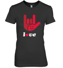 Cute Love Hand Sign Heart Valentines Day Retro Vintage Top Women's Premium T-Shirt Women's Premium T-Shirt - HHHstores