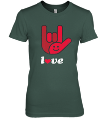 Cute Love Hand Sign Heart Valentines Day Retro Vintage Top Women's Premium T-Shirt Women's Premium T-Shirt - HHHstores