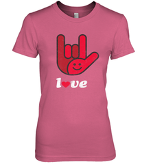 Cute Love Hand Sign Heart Valentines Day Retro Vintage Top Women's Premium T-Shirt Women's Premium T-Shirt - HHHstores