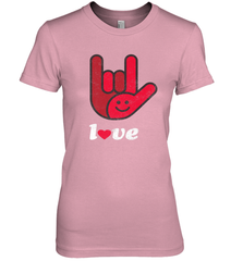 Cute Love Hand Sign Heart Valentines Day Retro Vintage Top Women's Premium T-Shirt Women's Premium T-Shirt - HHHstores