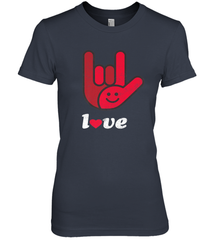 Cute Love Hand Sign Heart Valentines Day Retro Vintage Top Women's Premium T-Shirt Women's Premium T-Shirt - HHHstores