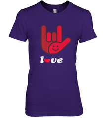 Cute Love Hand Sign Heart Valentines Day Retro Vintage Top Women's Premium T-Shirt Women's Premium T-Shirt - HHHstores