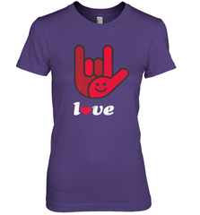 Cute Love Hand Sign Heart Valentines Day Retro Vintage Top Women's Premium T-Shirt Women's Premium T-Shirt - HHHstores