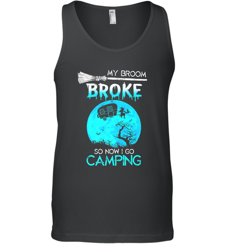 My Broom Broke So Now I Go Camping Camping Lover Gift Men's Tank Top Men's Tank Top / Black / XS Men's Tank Top - HHHstores