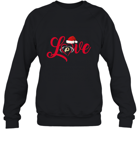 NFL Washington Redskins Logo Christmas Santa Hat Love Heart Football Team Crewneck Sweatshirt Crewneck Sweatshirt / Black / S Crewneck Sweatshirt - HHHstores