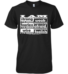 I am strong, fearless wise Best Novelty Gift Wing Inspirational Quote Men's Premium T-Shirt Men's Premium T-Shirt - HHHstores