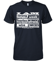 I am strong, fearless wise Best Novelty Gift Wing Inspirational Quote Men's Premium T-Shirt Men's Premium T-Shirt - HHHstores