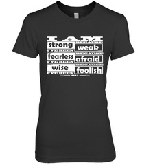 I am strong, fearless wise Best Novelty Gift Wing Inspirational Quote Women's Premium T-Shirt Women's Premium T-Shirt - HHHstores