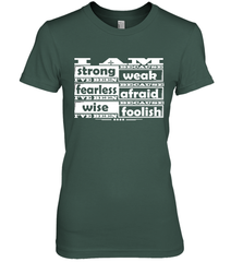 I am strong, fearless wise Best Novelty Gift Wing Inspirational Quote Women's Premium T-Shirt Women's Premium T-Shirt - HHHstores