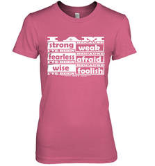 I am strong, fearless wise Best Novelty Gift Wing Inspirational Quote Women's Premium T-Shirt Women's Premium T-Shirt - HHHstores