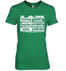 I am strong, fearless wise Best Novelty Gift Wing Inspirational Quote Women's Premium T-Shirt Women's Premium T-Shirt - HHHstores