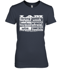 I am strong, fearless wise Best Novelty Gift Wing Inspirational Quote Women's Premium T-Shirt Women's Premium T-Shirt - HHHstores