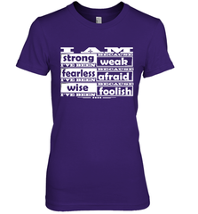 I am strong, fearless wise Best Novelty Gift Wing Inspirational Quote Women's Premium T-Shirt Women's Premium T-Shirt - HHHstores