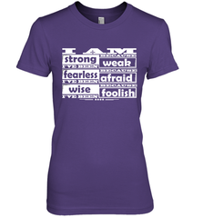 I am strong, fearless wise Best Novelty Gift Wing Inspirational Quote Women's Premium T-Shirt Women's Premium T-Shirt - HHHstores