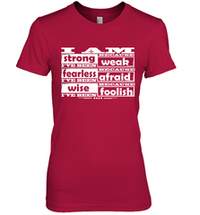 I am strong, fearless wise Best Novelty Gift Wing Inspirational Quote Women's Premium T-Shirt Women's Premium T-Shirt - HHHstores