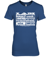 I am strong, fearless wise Best Novelty Gift Wing Inspirational Quote Women's Premium T-Shirt Women's Premium T-Shirt - HHHstores