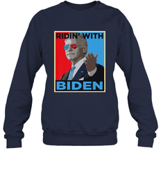 Ridin With Biden _ Hope Poster Parody Crewneck Sweatshirt