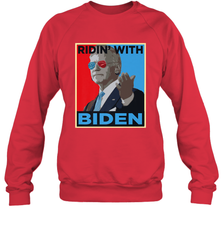 Ridin With Biden _ Hope Poster Parody Crewneck Sweatshirt Crewneck Sweatshirt - HHHstores