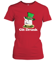 Git Drunk Funny Arguing Cat Meme St Patricks Day Women's T-Shirt Women's T-Shirt - HHHstores
