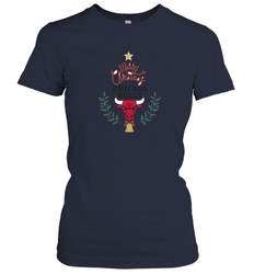NBA Chicago Bulls Logo merry Christmas gilf Women's T-Shirt