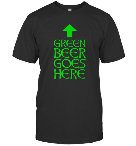 Green Beer Goes Here Funny St. Patrick's Day Men's T-Shirt Men's T-Shirt / Black / S Men's T-Shirt - HHHstores