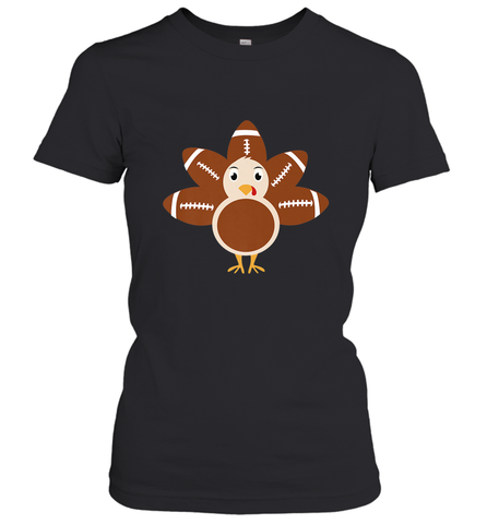 Funny Football Turkey Fall Thanksgiving Football Women's T-Shirt Women's T-Shirt / Black / S Women's T-Shirt - HHHstores