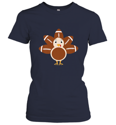 Funny Football Turkey Fall Thanksgiving Football Women's T-Shirt