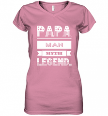 Papa Man Myth Legend Father's Day Dad Veteran Gift Women's V-Neck T-Shirt Women's V-Neck T-Shirt - HHHstores