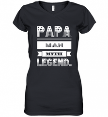 Papa Man Myth Legend Father's Day Dad Veteran Gift Women's V-Neck T-Shirt Women's V-Neck T-Shirt - HHHstores