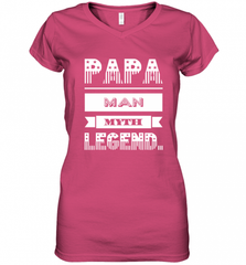 Papa Man Myth Legend Father's Day Dad Veteran Gift Women's V-Neck T-Shirt Women's V-Neck T-Shirt - HHHstores