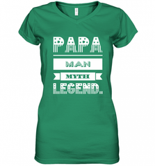 Papa Man Myth Legend Father's Day Dad Veteran Gift Women's V-Neck T-Shirt Women's V-Neck T-Shirt - HHHstores