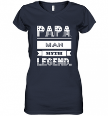 Papa Man Myth Legend Father's Day Dad Veteran Gift Women's V-Neck T-Shirt Women's V-Neck T-Shirt - HHHstores