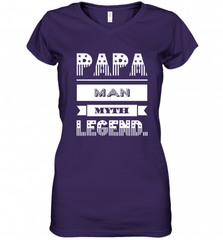 Papa Man Myth Legend Father's Day Dad Veteran Gift Women's V-Neck T-Shirt Women's V-Neck T-Shirt - HHHstores