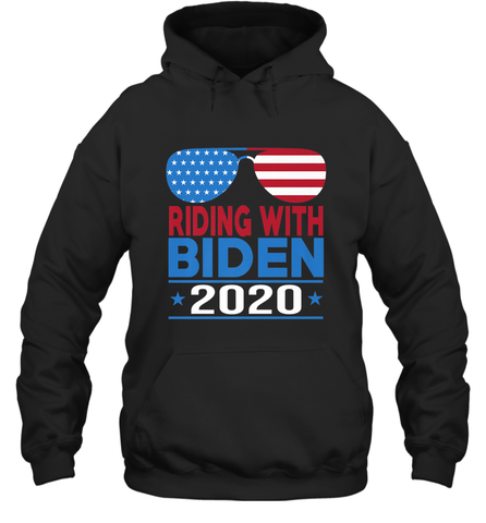 Riding With Biden Joe Biden 2020 For President Vote Gift Hooded Sweatshirt Hooded Sweatshirt / Black / S Hooded Sweatshirt - HHHstores