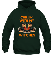 Cool Chillin With My Witches Halloween Costume Hooded Sweatshirt Hooded Sweatshirt - HHHstores