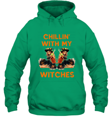 Cool Chillin With My Witches Halloween Costume Hooded Sweatshirt Hooded Sweatshirt - HHHstores