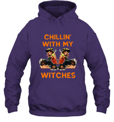 Cool Chillin With My Witches Halloween Costume Hooded Sweatshirt Hooded Sweatshirt - HHHstores