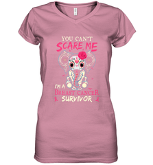 You can't Scare Me I'm Breast Cancer Survivor Elephant Funny Women's V-Neck T-Shirt Women's V-Neck T-Shirt - HHHstores