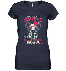 You can't Scare Me I'm Breast Cancer Survivor Elephant Funny Women's V-Neck T-Shirt Women's V-Neck T-Shirt - HHHstores