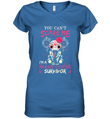 You can't Scare Me I'm Breast Cancer Survivor Elephant Funny Women's V-Neck T-Shirt Women's V-Neck T-Shirt - HHHstores