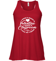 Valentine's Day Teacher School classroom Art Heart Lover Women's Racerback Tank