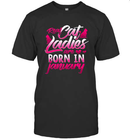 Cat Lady Born In January Cat Lover Birthday Gift For Men's T-Shirt Men's T-Shirt / Black / S Men's T-Shirt - HHHstores