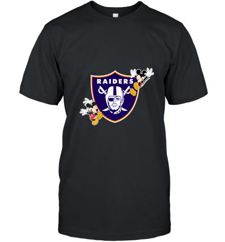 Nfl Oakland Raiders Champion Mickey Mouse Men's T-Shirt Men's T-Shirt / Black / S Men's T-Shirt - HHHstores
