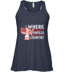 Where liberty dwells, there is my country 01 Women's Racerback Tank Women's Racerback Tank - HHHstores